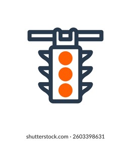 Traffic Lights for School Bus Purpose Vector Icon