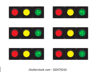 Traffic lights set, vector