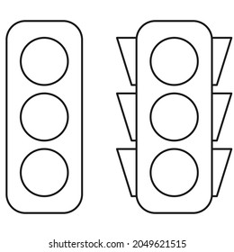 Verkehrsleuchten oder Verkehrssignale im Vektorsymbol