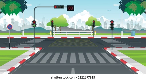 Traffic lights and signs It is displayed on roads at intersections in the city.
