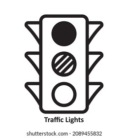 Traffic lights. simple icon design, best used for banner, flayer, or web application. Editable stroke with EPS 10 file format