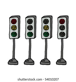 Traffic lights sketch. Vector