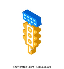 traffic lights with solar panel isometric icon vector. traffic lights with solar panel sign. isolated symbol illustration