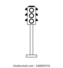 Traffic lights symbol black and white
