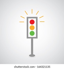 Traffic lights symbol on gray background 