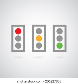 Traffic lights symbol on gray background 