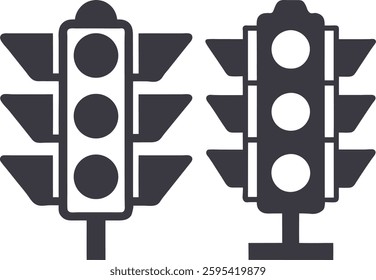 Traffic lights vector art, Signal traffic light vector  illustration, Lights icon, Traffic lights vector icons