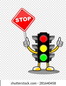 Traffic lights, vector cartoon