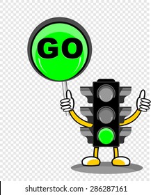 Traffic lights, vector cartoon