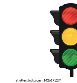 Traffic lights vector icon front view