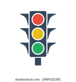 Traffic lights vector icon isolated on white background