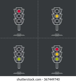 traffic lights vector icons. 