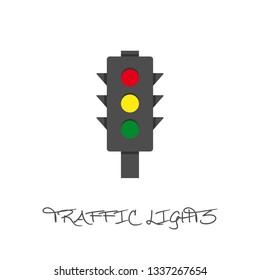 Traffic Lights - Vector Illustration - Isolated On White Background