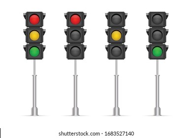 Traffic lights vector illustration isolated on white background