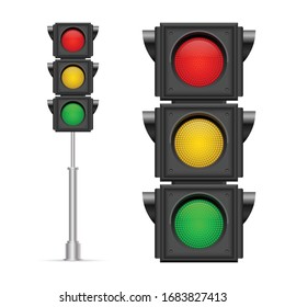 Traffic lights vector illustration isolated on white background