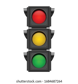 Traffic lights vector illustration isolated on white background