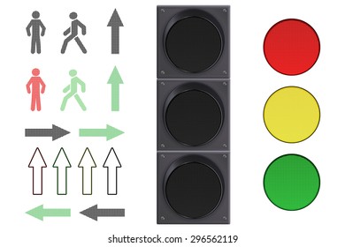 Traffic lights. Vector illustration isolated on white background