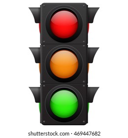 Traffic lights. Vector illustration isolated on white background