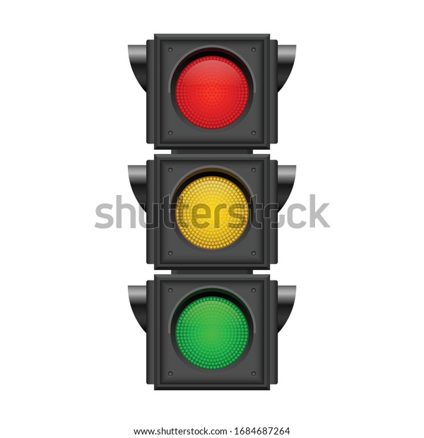 Traffic Lights Vector Illustration Isolated On Stock Vector (Royalty ...