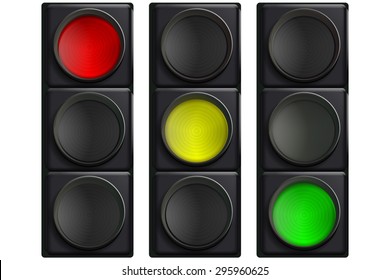 Traffic lights. Vector  isolated on white background