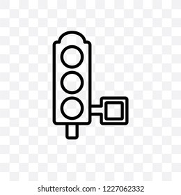 Traffic lights vector linear icon isolated on transparent background, Traffic lights transparency concept can be used for web and mobile