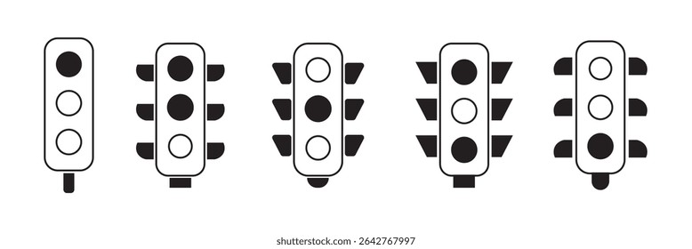 Traffic Lights Vector outline Icons. Simple stock illustration stock