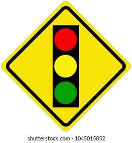 Traffic Lights Warning Sign Design By Stock Vector (Royalty Free ...