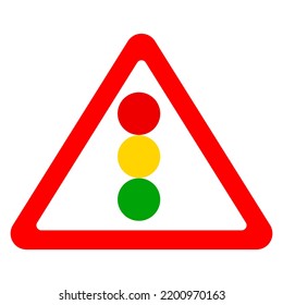 Traffic Lights Warning Sign Vector Icon Stock Vector (Royalty Free ...