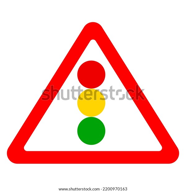 Traffic Lights Warning Sign Vector Icon Stock Vector (Royalty Free ...