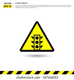 Traffic Lights - Yellow Traffic sign icon. Vector Safety Sign Icon