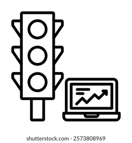 Traffic Management icon line vector illustration