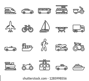 traffic and mobility icon set