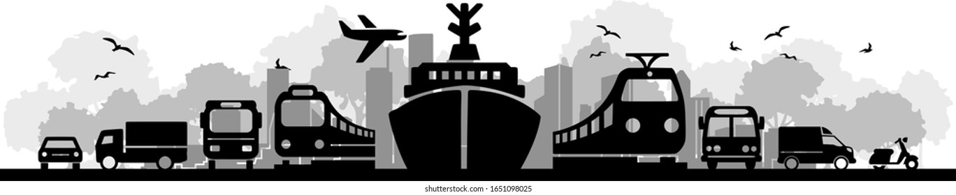 Traffic Mobility Icon Silhouette Vector