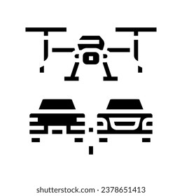 traffic monitoring drone glyph icon vector. traffic monitoring drone sign. isolated symbol illustration