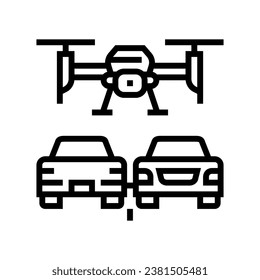 traffic monitoring drone line icon vector. traffic monitoring drone sign. isolated contour symbol black illustration