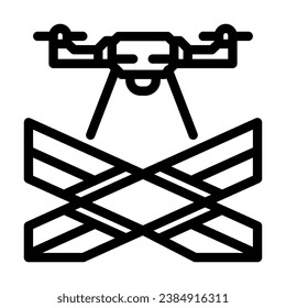 traffic monitoring drone line icon vector. traffic monitoring drone sign. isolated contour symbol black illustration