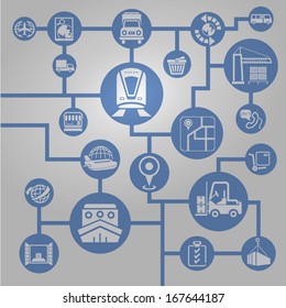 traffic network, transportation concept background