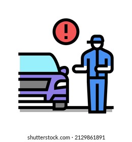 farbige Vektorgrafik von Verkehrsdelikten. Verkehrsdelikt einzelne Symbolillustration