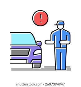 traffic offense color icon vector. traffic offense sign. isolated symbol illustration