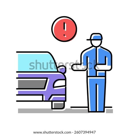 traffic offense color icon vector. traffic offense sign. isolated symbol illustration