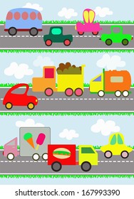 traffic on the streets, kids toys