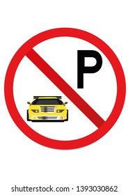  traffic parking ban sign, vector
