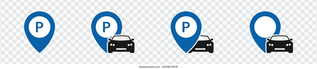 Traffic and Parking Icon Set | Vector Symbols for Road and Transport