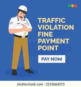 Traffic police banner with Pay now button