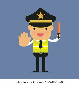 traffic police cartoon