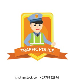 Traffic Police Emblem Design Character On Stock Vector (Royalty Free ...