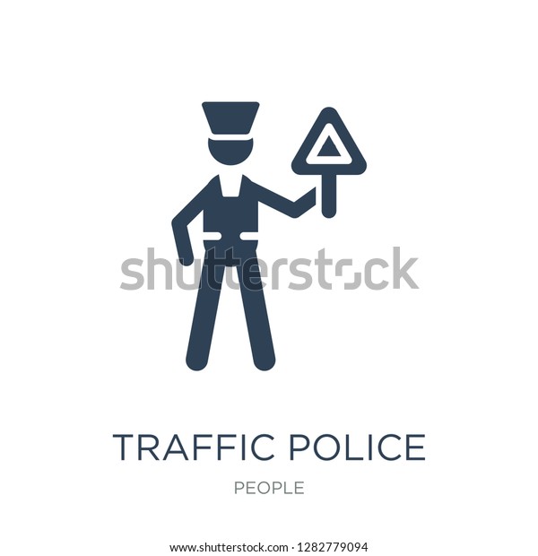 traffic police icon vector on white\
background, traffic police trendy filled icons from People\
collection, traffic police vector\
illustration