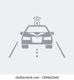 Traffic police intervention on car - Flat and isolated vector illustration icon with minimal and modern design