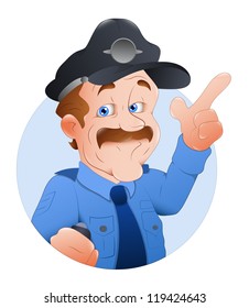 Traffic Police Officer Vector Illustration