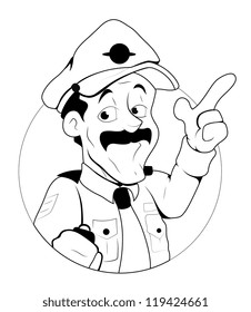 Traffic Police Officer Vector Illustration